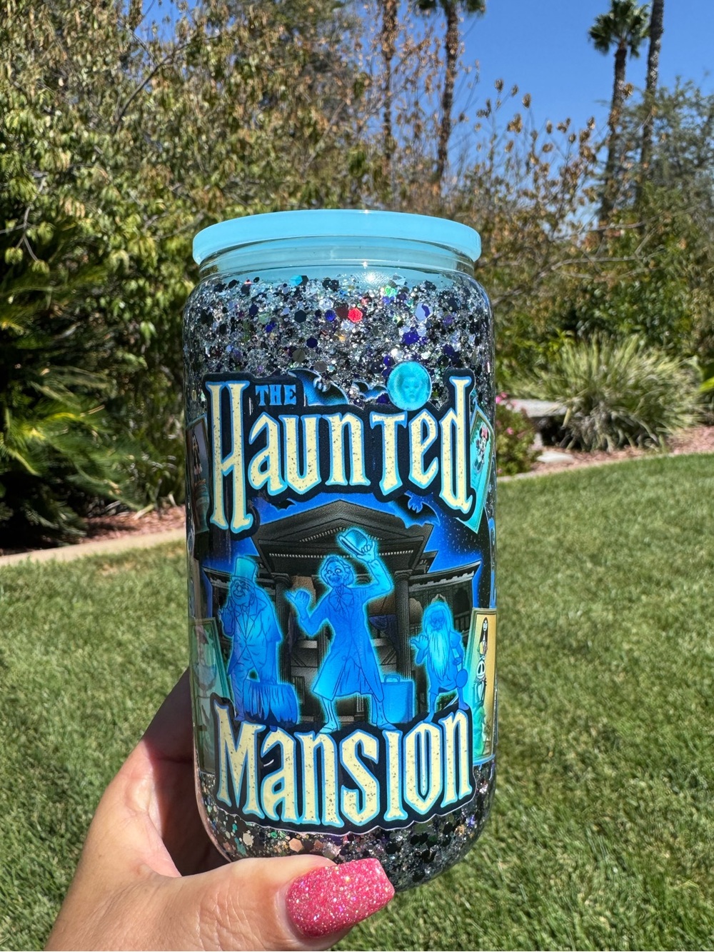 Haunted Mansion Disney snow globe glass Tumble 16oz